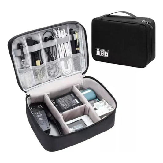 Bolso Organizador De Viaje Mochilas Valijas Cables Neceser Negro