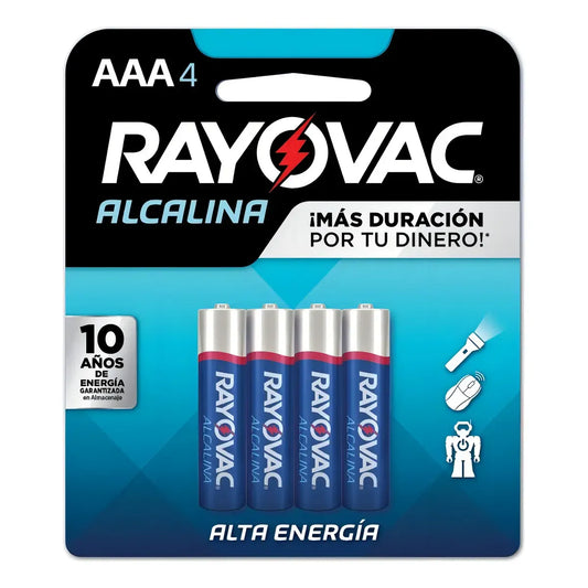 Pila AAA Rayovac Pilas Alcalina Cilíndrica - pack de 4 unidades