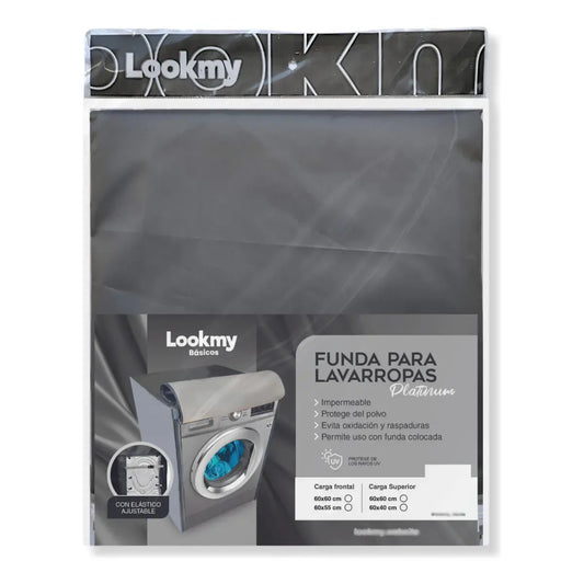 Funda Para Lavarropas Impermeable 60x60 Cm Gris | Cubre Lavarropas Exterior Lookmy | Funda Lavarropas Frontal Con Ajuste |