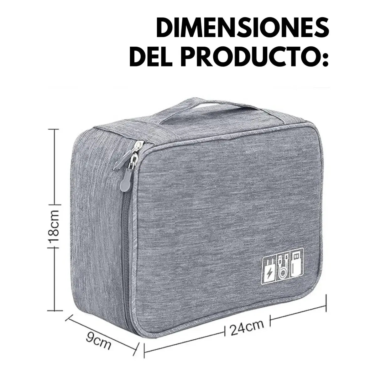 Bolso Organizador De Viaje Mochilas Valijas Cables Neceser Negro