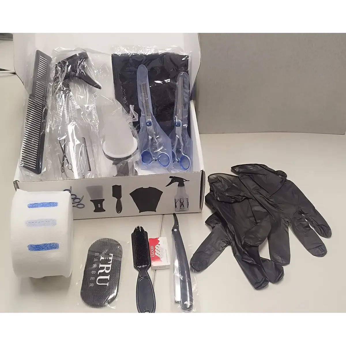 Kit Profesional Barbería Peluquería 12 Piezas Tijeras Navajas 6"