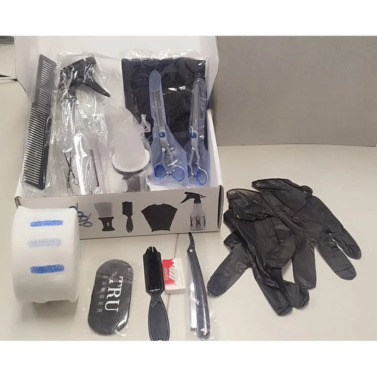 Kit Profesional Barbería Peluquería 12 Piezas Tijeras Navajas 6"