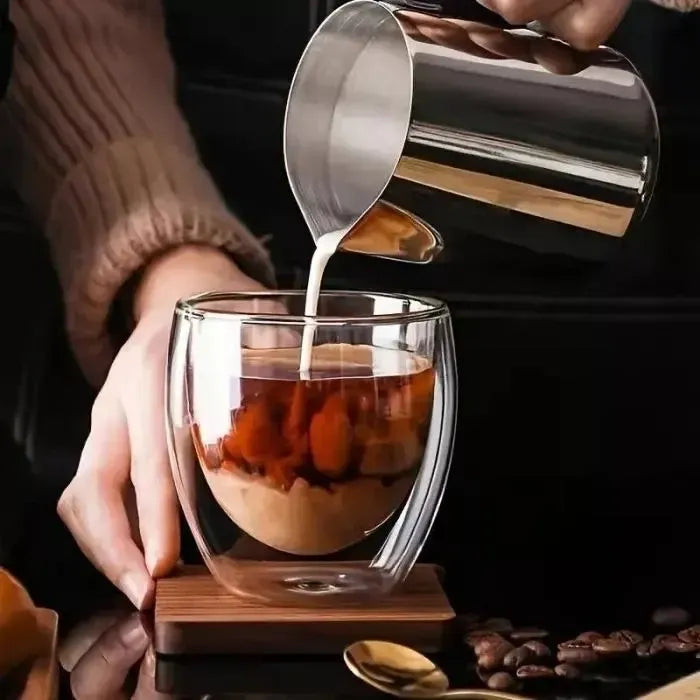 Vaso Taza Doble Vidrio Frio/calor Cafe Jugo 350cc Pack X2