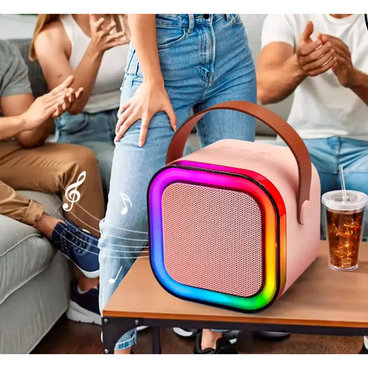 Parlante Karaoke Led Rgb Portatil + 1 Microfono Bluetooth