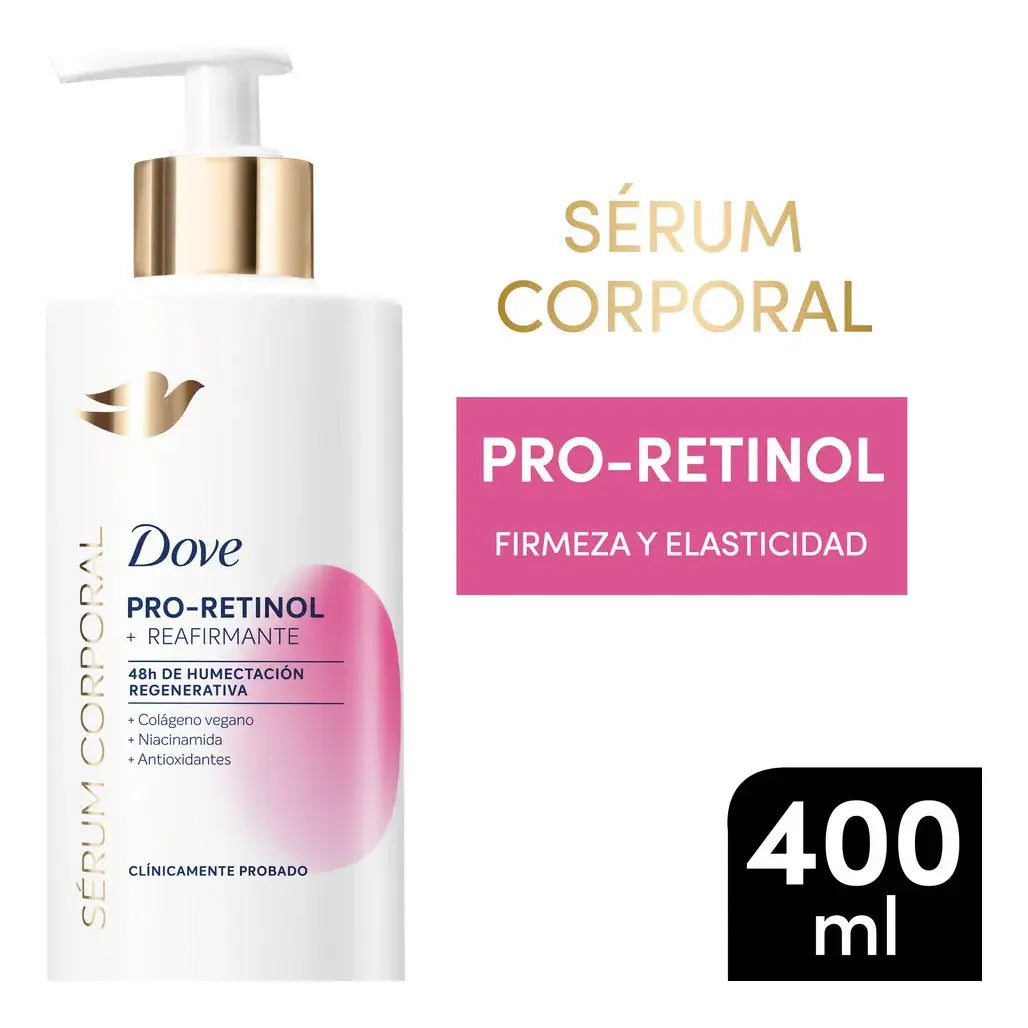 Dove Sérum Corporal Pro-Retinol Reafirmante, Recupera Elasticidad e Hidratación, 400 ml