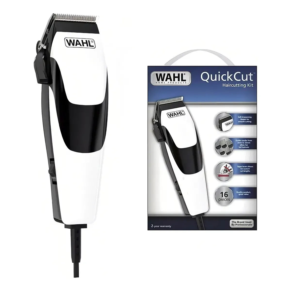 Maquina De Cortar Pelo Wahl Quickcut Clipper + Acc Color Negro/Blanco