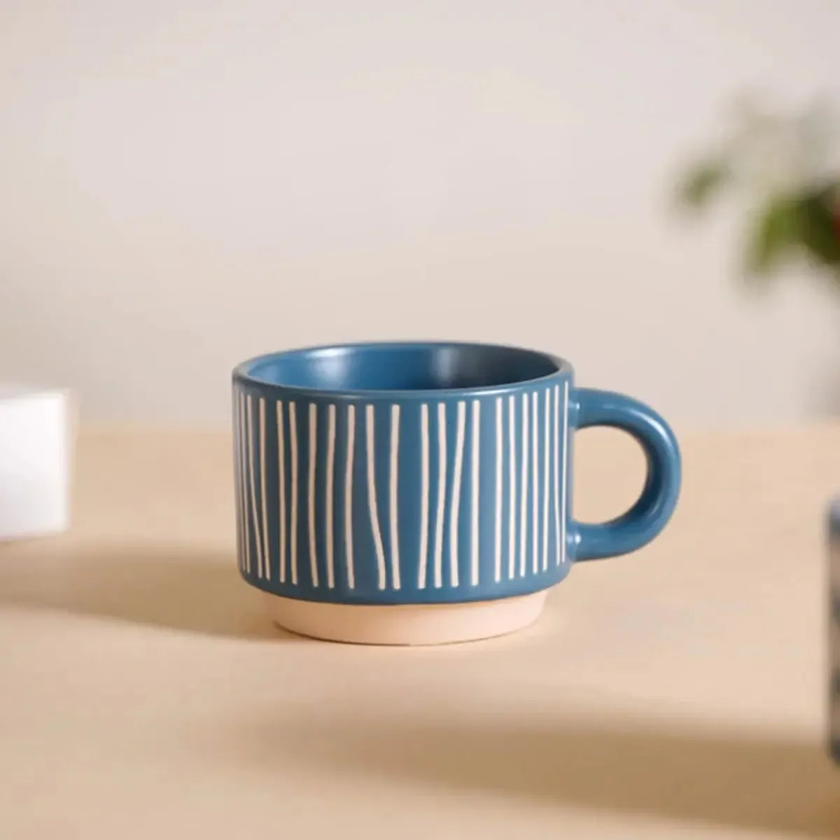 X4 Tazas De Cerámica Para Café Té Color Azul