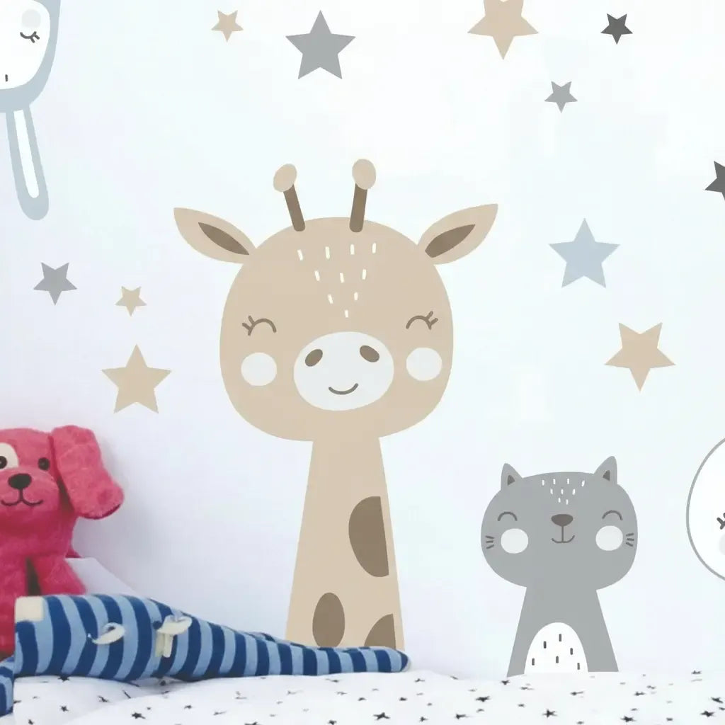 Vinilo Infantil Animales Nórdicos X 10 Uni C Estrellas Chico