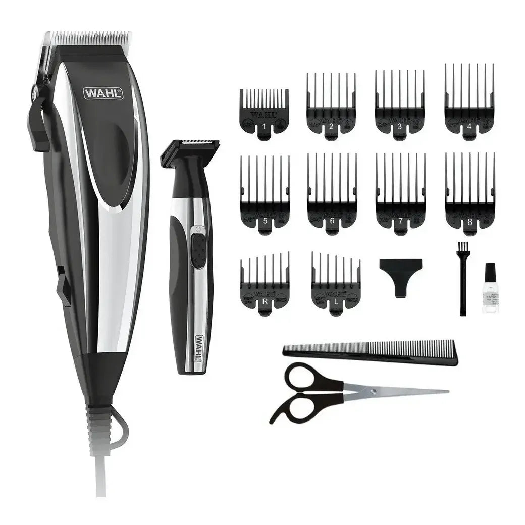 Kit Maquina De Corte + Patillera Wahl Cut & Detail 18 Piezas Color Gris Oscuro
