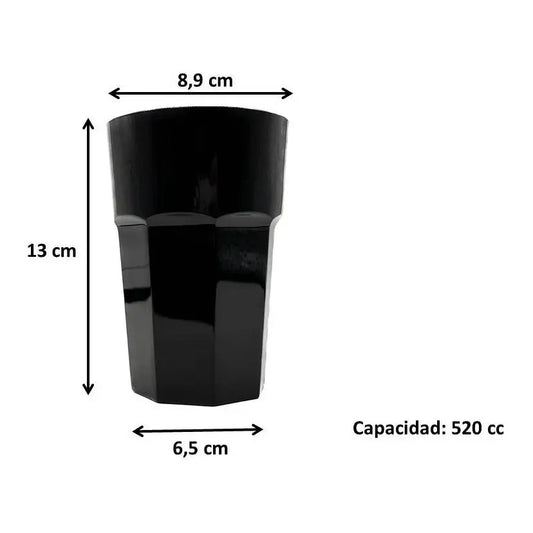 Vaso Plástico Bristol Facetado 520 Cc Bar Gastronomía Pack 6