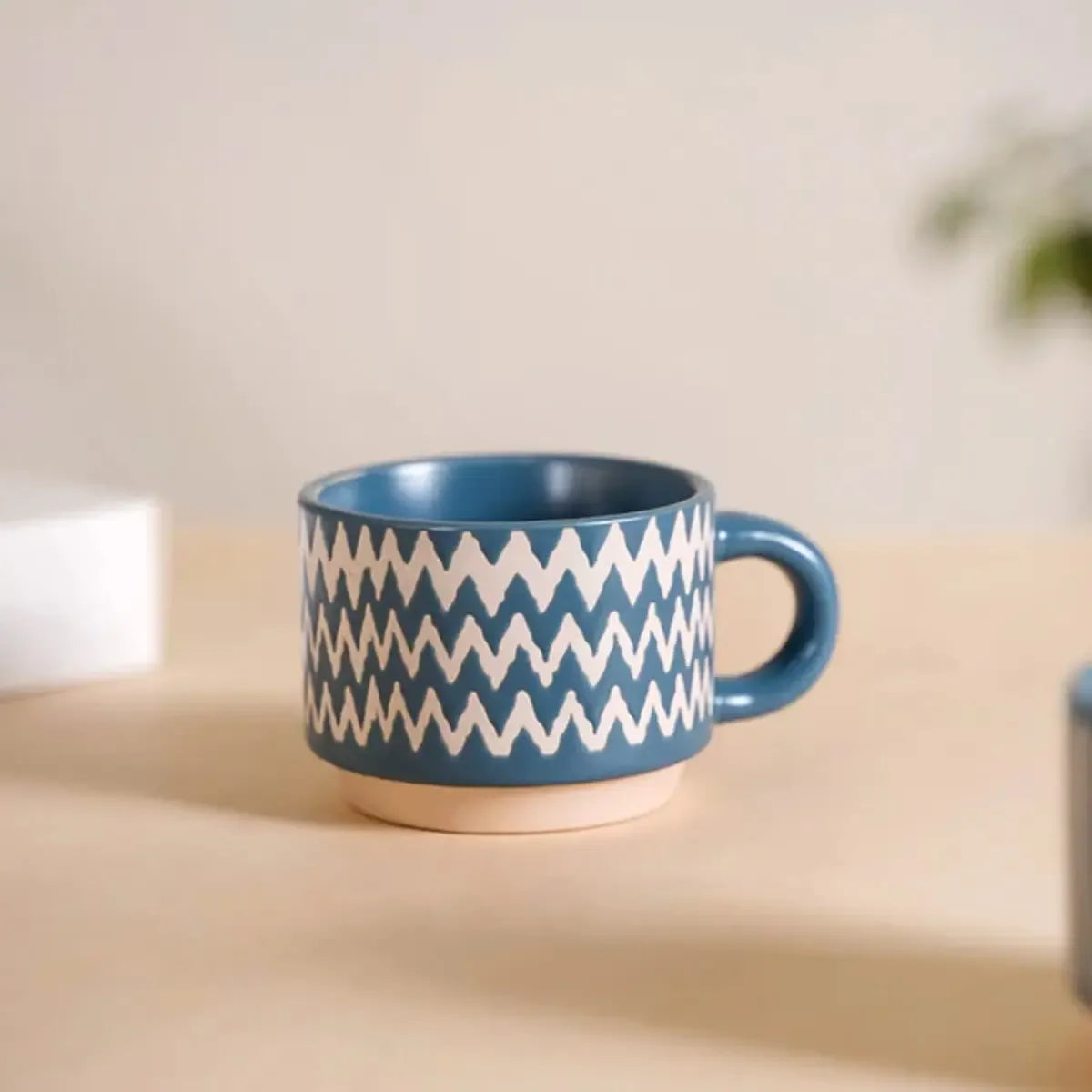 X4 Tazas De Cerámica Para Café Té Color Azul
