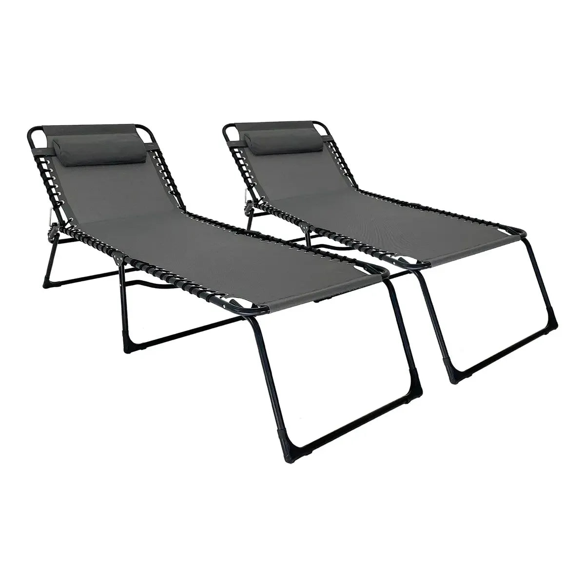 Reposera Catre Gravedad Cero X2 Plegable Pileta Gardenlife Color Gris oscuro