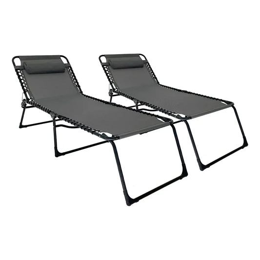 Reposera Catre Gravedad Cero X2 Plegable Pileta Gardenlife Color Gris oscuro