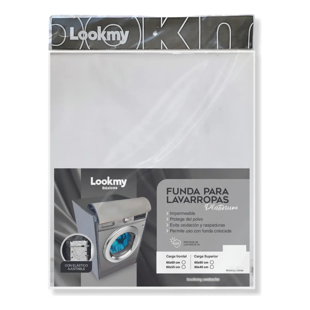 Funda Para Lavarropas Impermeable 60x60 Cm Gris | Cubre Lavarropas Exterior Lookmy | Funda Lavarropas Frontal Con Ajuste |