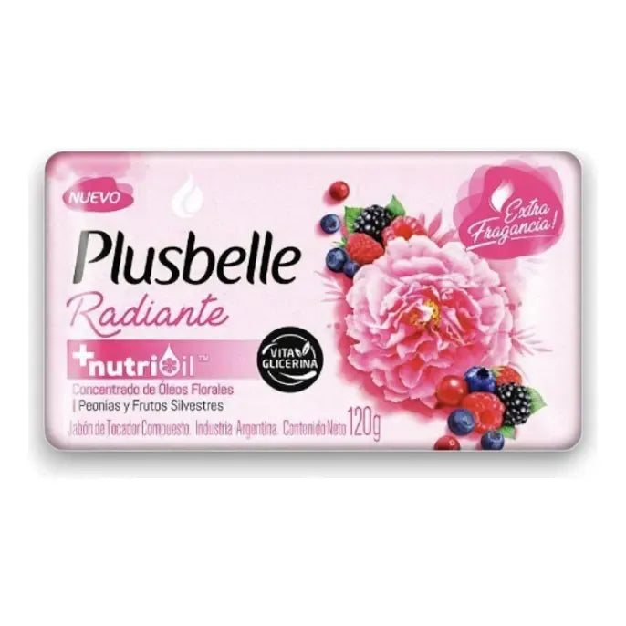 Jabon Tocador En Barra Radiante Plusbelle 120gr. X 3u