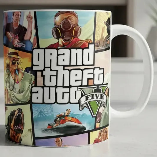 Taza De Ceramica - Gta 5 - Grand Theft Auto -video Juegos Blanco Gta V
