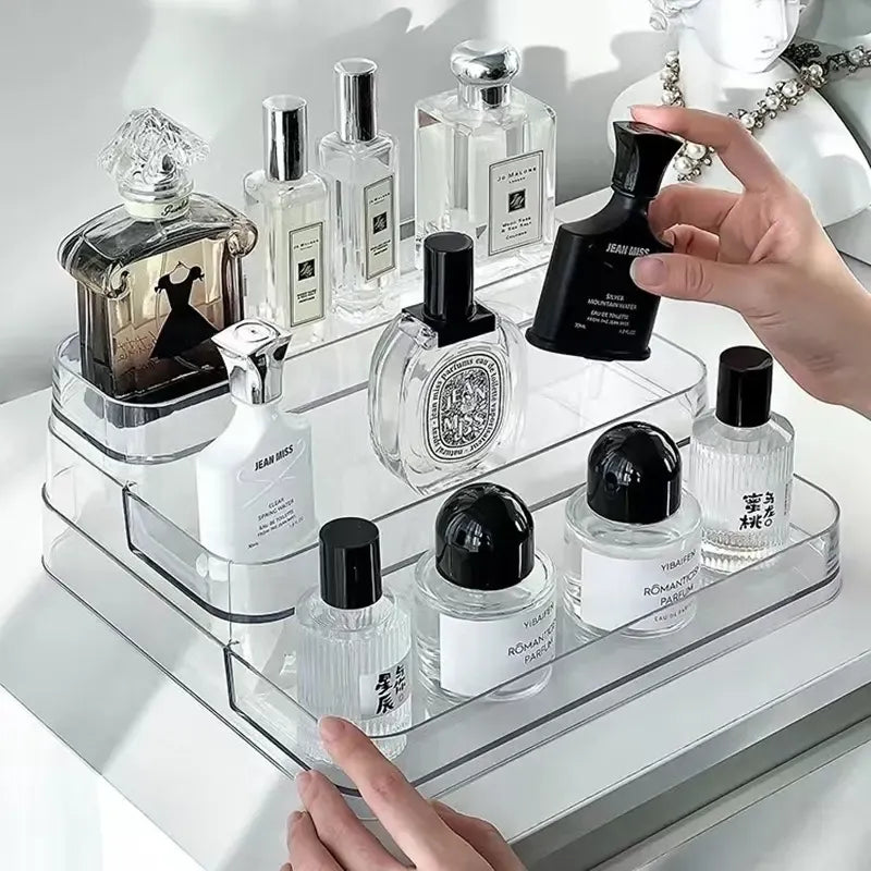 Organizador De Alacena 3 Niveles Acrílico Baño Maquillaje Color Transparente
