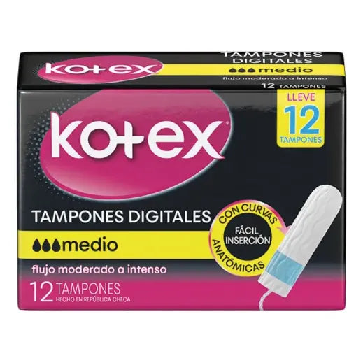 Tampones Kotex Digital Flujo Moderado X 12und