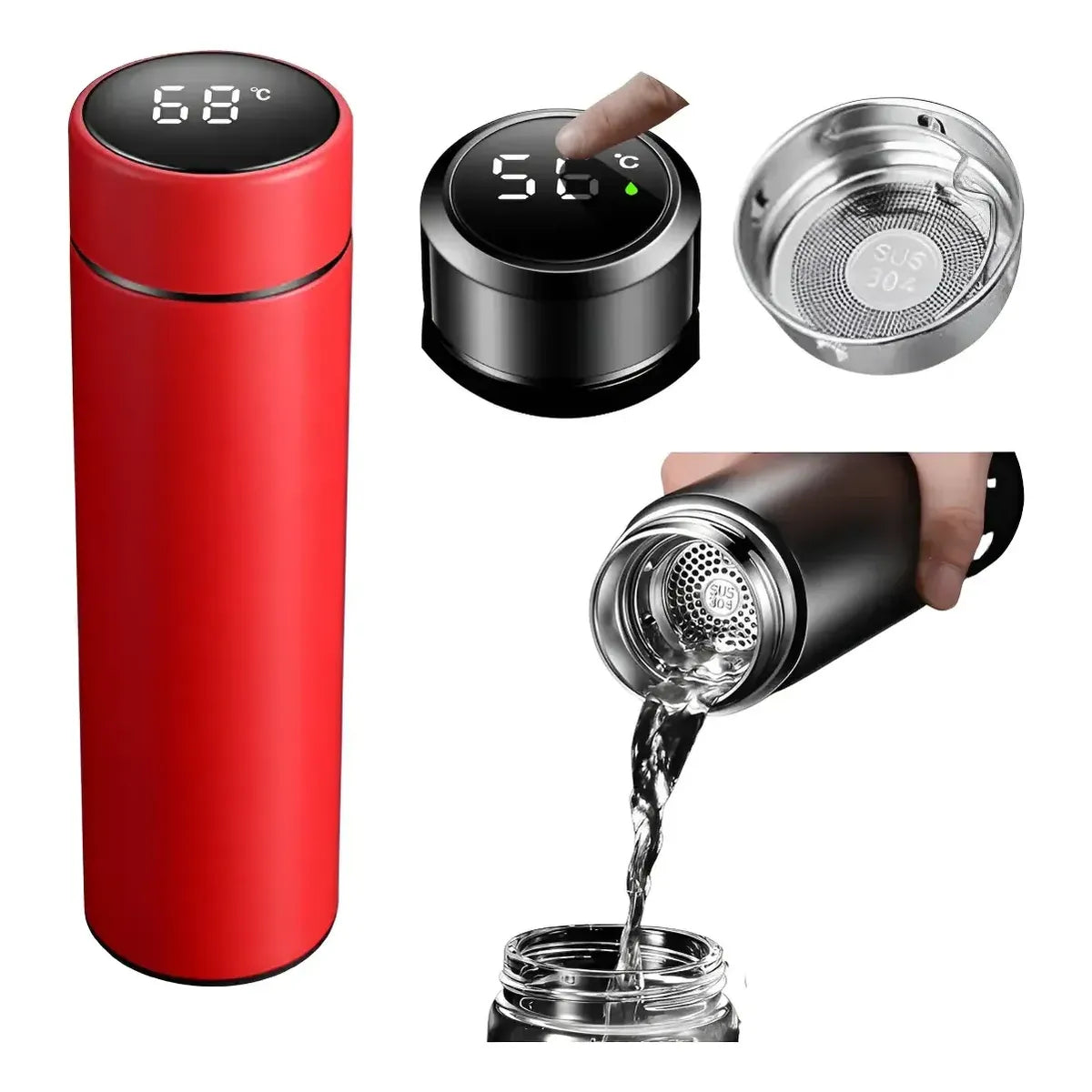 Vaso Termo Inteligente Sensor Digital Temperatura 500ml