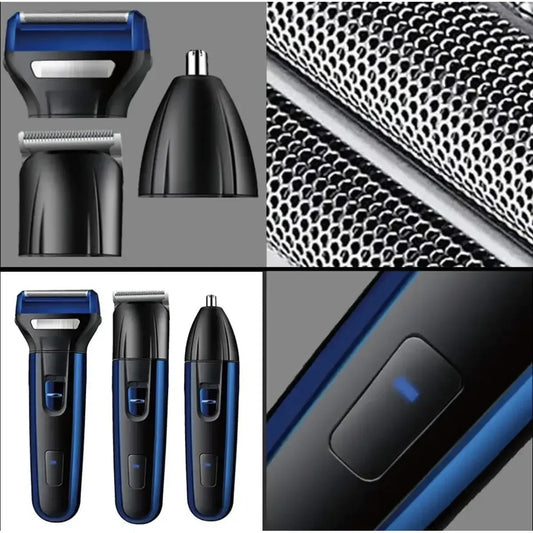 Afeitadora y cortadora de pelo 7213USB azul oscuro y negra