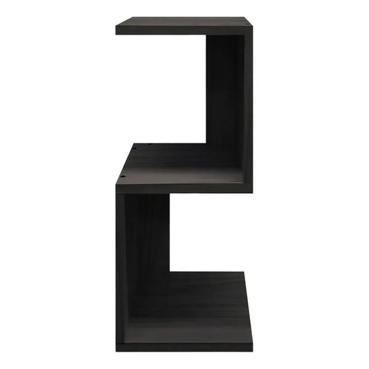 Mesa De Luz 3 Estantes Sajo Para Dormitorio Moderna Color Negro