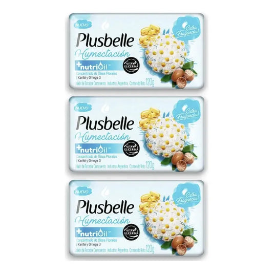 Jabon De Tocador En Barra Humectacion Plusbelle Pack X3 Unidades SURINFINITO