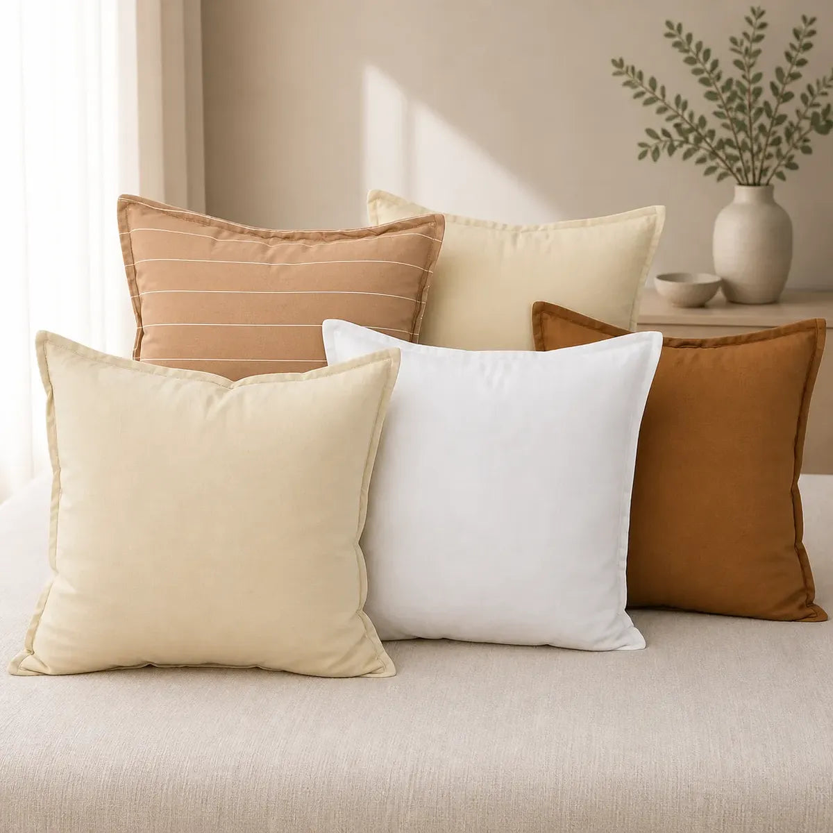 Almohadones Decorativos Tusor Set De 5 Varias Combinaciones