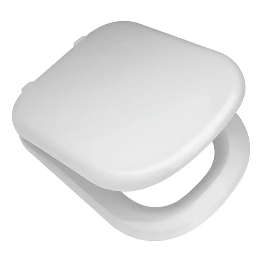 Asiento Tapa Para Inodoro Derpla Bari Blanco Herrajes Metal