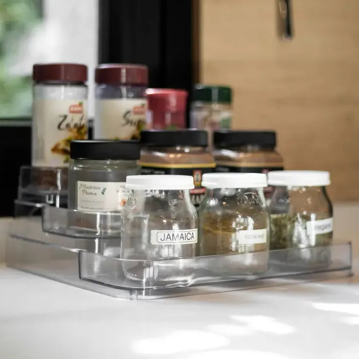 Organizador De Alacena 3 Niveles Acrílico Baño Maquillaje Color Transparente
