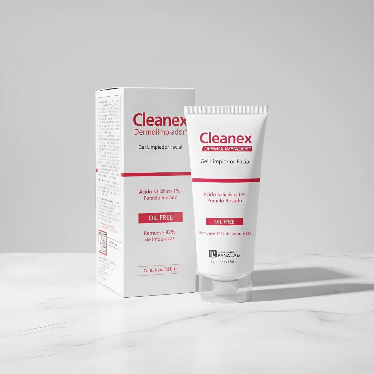 Gel Cleanex Dermolimpiador Facial Piel Grasa Y Sensible 150 Gr