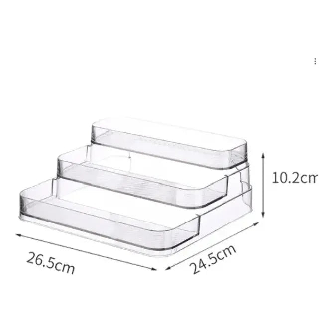 Organizador De Alacena 3 Niveles Acrílico Baño Maquillaje Color Transparente