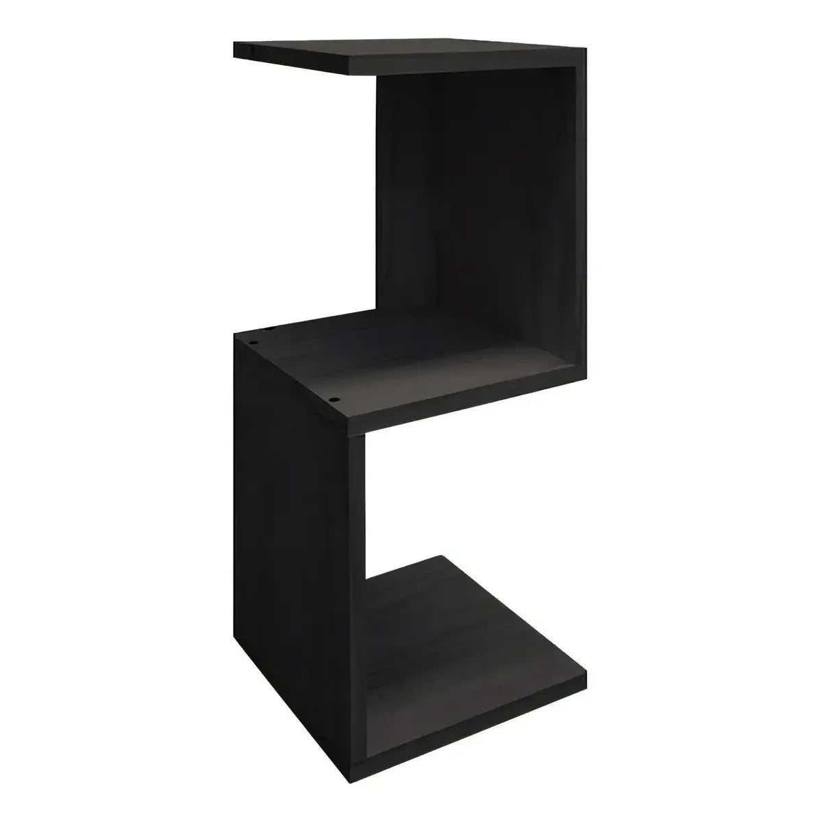 Mesa De Luz 3 Estantes Sajo Para Dormitorio Moderna Color Negro