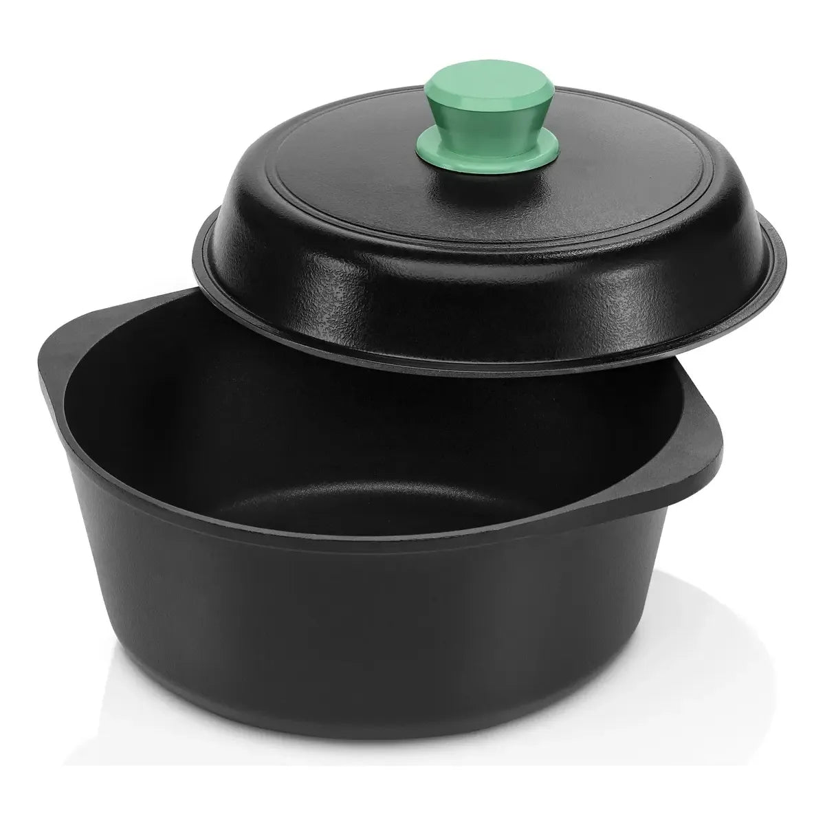 Cacerola de aluminio fundido 24cm con recubrimiento antiadherente sin PFOA - Tio Tito Color Verde Esmeralda 4 Litros