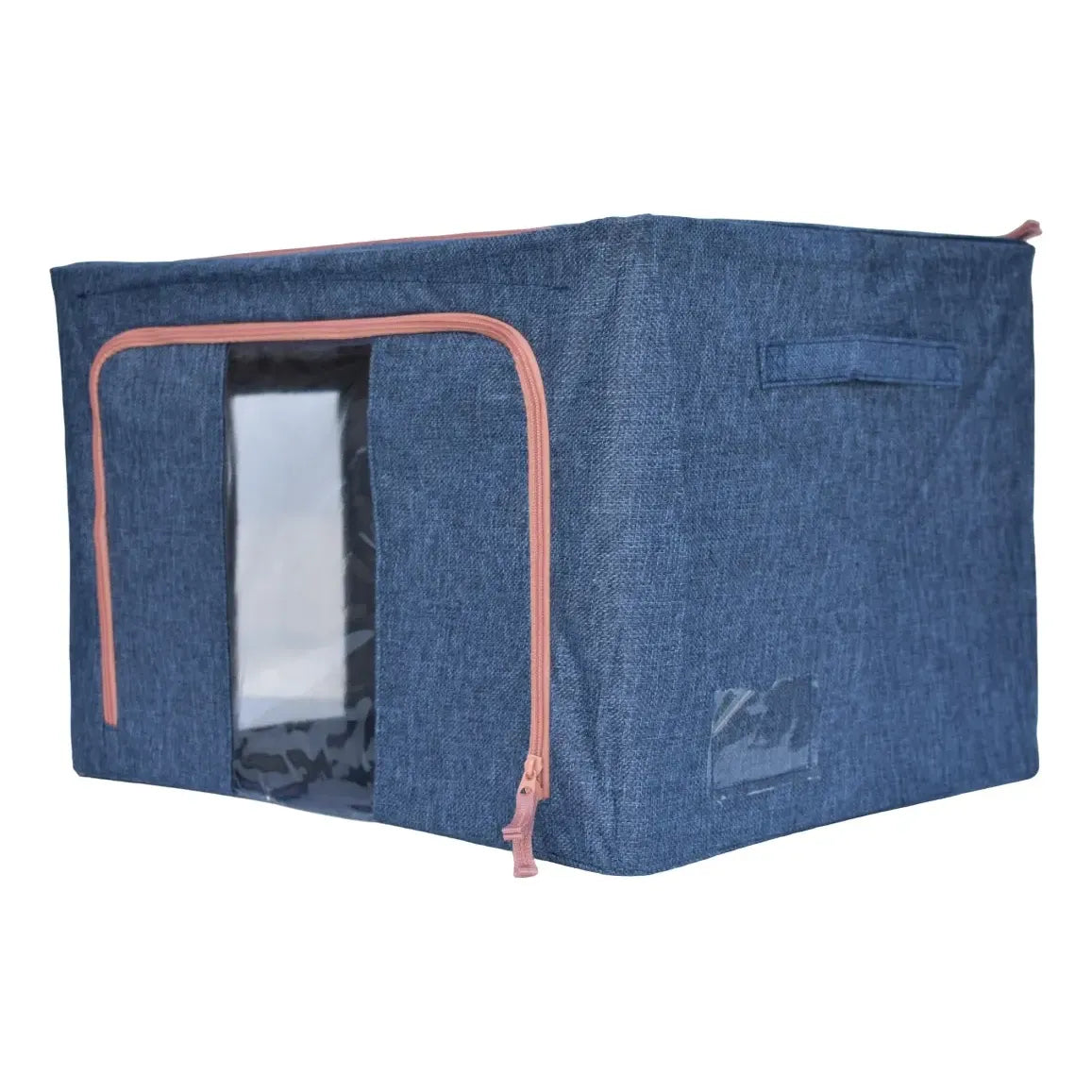 Canasto Organizador Tela 66lt Ropa Cama Con Visor