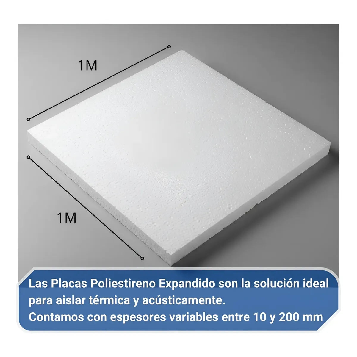Plancha De Telgopor Aislante Térmico 1x1 10mm Std Pack X 10