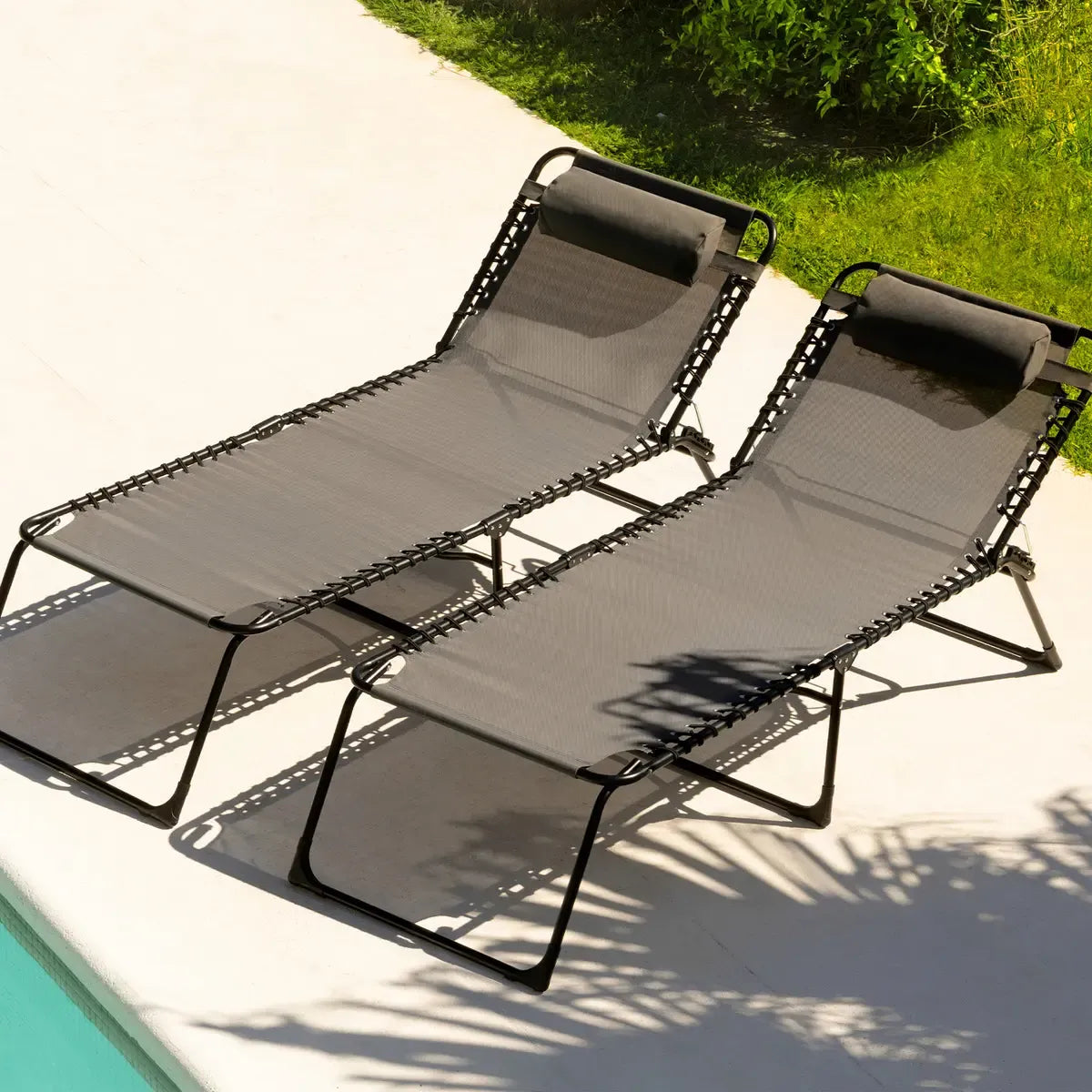 Reposera Catre Gravedad Cero X2 Plegable Pileta Gardenlife Color Gris oscuro