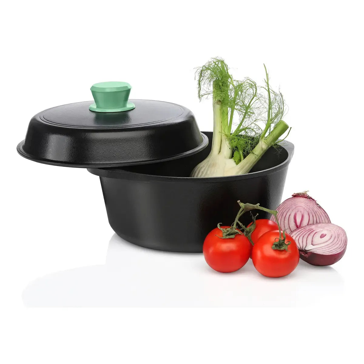 Cacerola de aluminio fundido 24cm con recubrimiento antiadherente sin PFOA - Tio Tito Color Verde Esmeralda 4 Litros