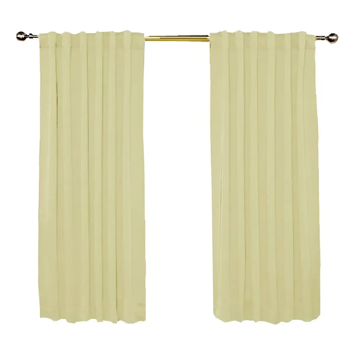 Jgo De Cortinas Blackout Textil 150cm Largo Presillas Oculta Color Natural
