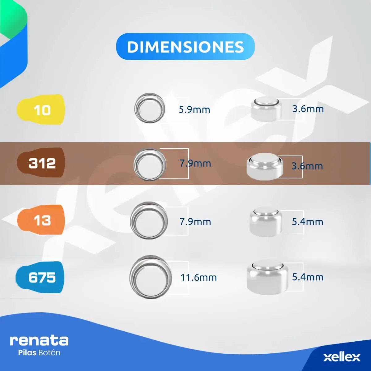 Pilas Audifono 312 Renata Pr41 Marrón Blister X 6 Unidades