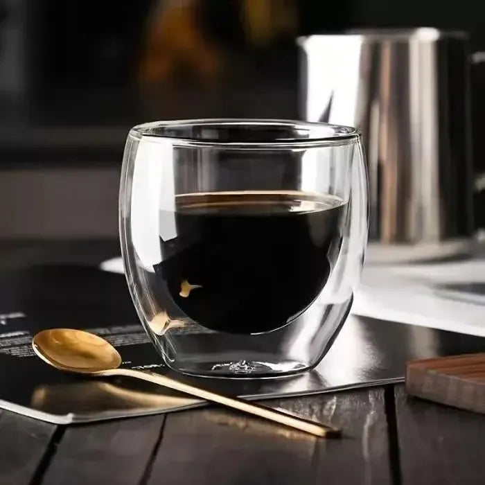 Vaso Taza Doble Vidrio Frio/calor Cafe Jugo 350cc Pack X2
