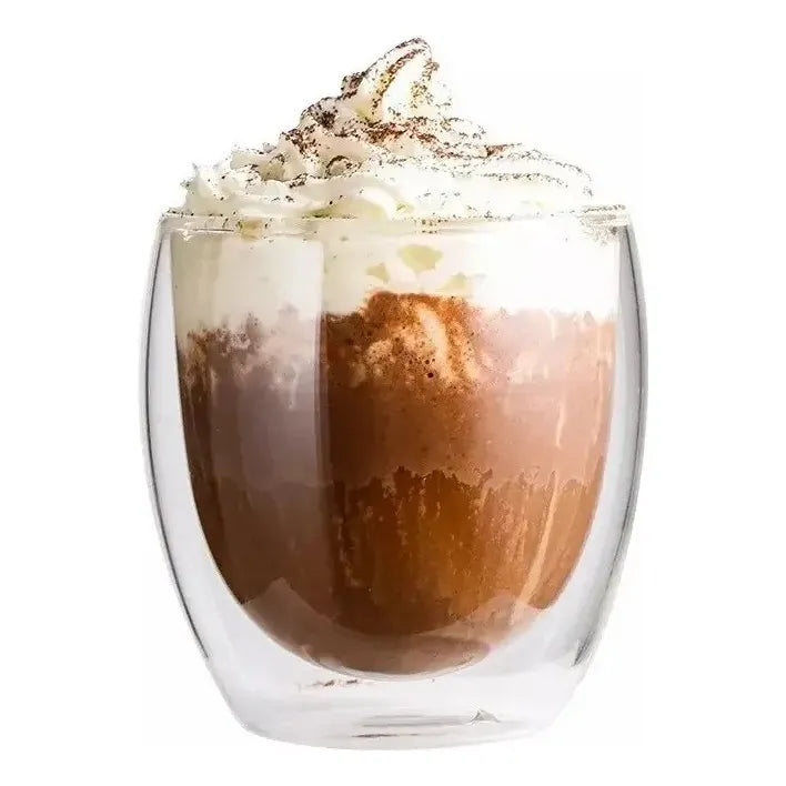 Vaso Taza Doble Vidrio Frio/calor Cafe Jugo 350cc Pack X2