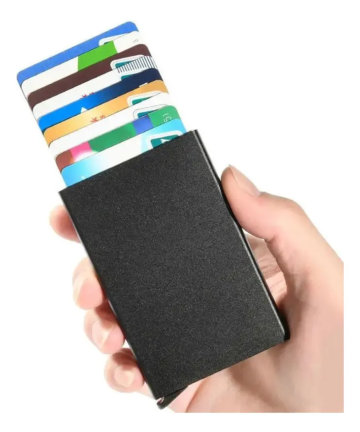 Tarjetero Automatico 5 Colores Aluminio Rfid Protection