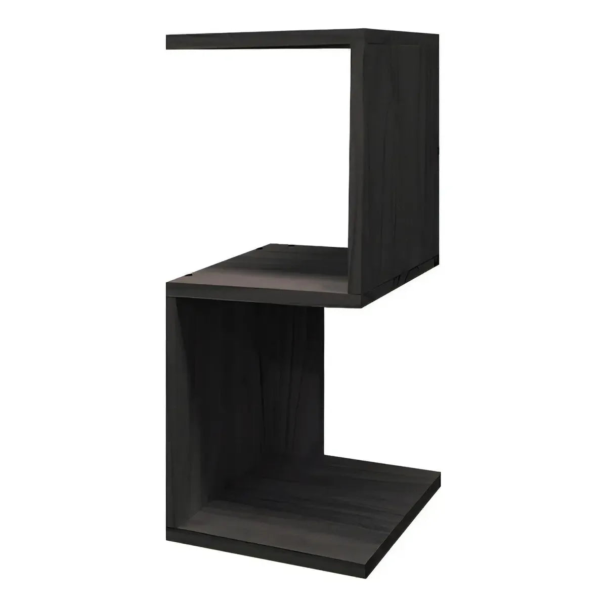 Mesa De Luz 3 Estantes Sajo Para Dormitorio Moderna Color Negro