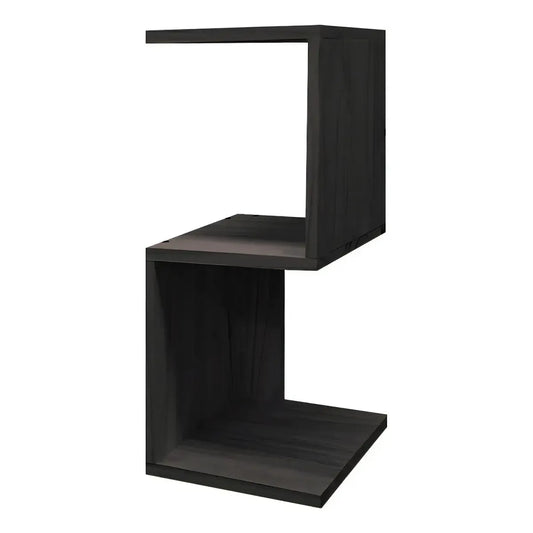 Mesa De Luz 3 Estantes Sajo Para Dormitorio Moderna Color Negro