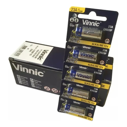 Pilas A23 Vinnic Alcalinas 12V Pack 40 Unidades Para Alarmas Y Controles