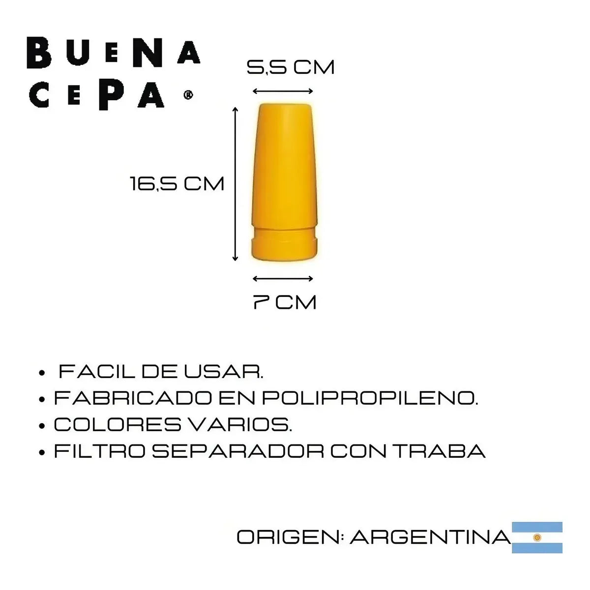 Despolvillador Yerba Mate Buena Cepa Rosca 200g Gris 7x16 cm