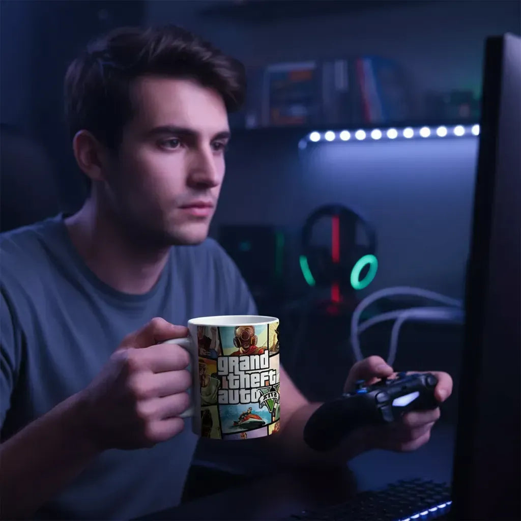 Taza De Ceramica - Gta 5 - Grand Theft Auto -video Juegos Blanco Gta V