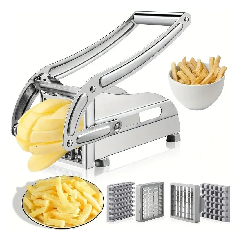 Cortador De Papas Fritas En Acero Inoxidable, Rallador .dd