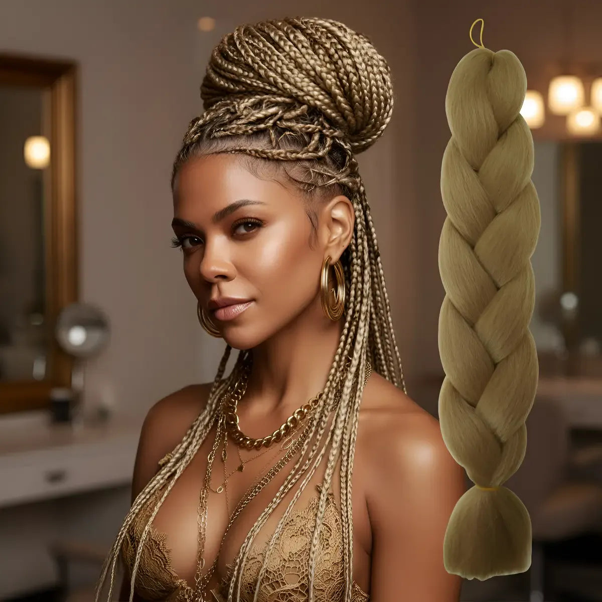Extensiones Pelo Kanekalon Termico Jumbo Trenzas Africanas