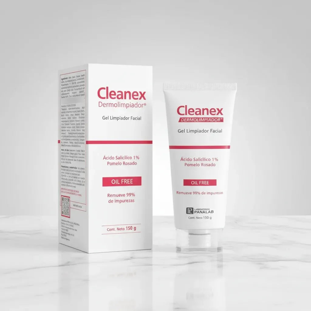Gel Cleanex Dermolimpiador Facial Piel Grasa Y Sensible 150 Gr